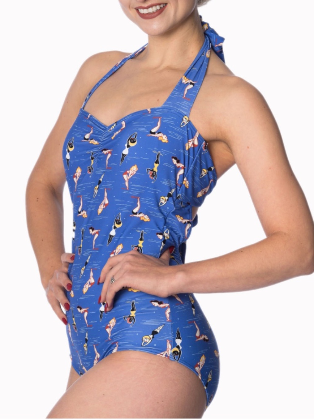 Dive In Retro Plus Size One Piece Bathing Suit 2X - Picture 3 of 3